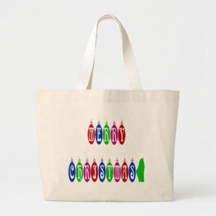 Bolso De Tela Gigante Colorido Feliz Navidad Ornamento Fuente