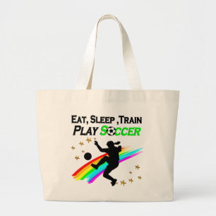 BOLSO DE TELA GIGANTE COME, DORMITE, TREN JUEGO FÚTBOL