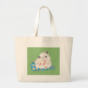 Bolso De Tela Gigante Complementos de hámster blanco y fino de Siria, po