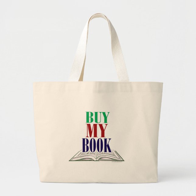 Bolso De Tela Gigante Compra mi diseño promocional de autor de libros (Frente)