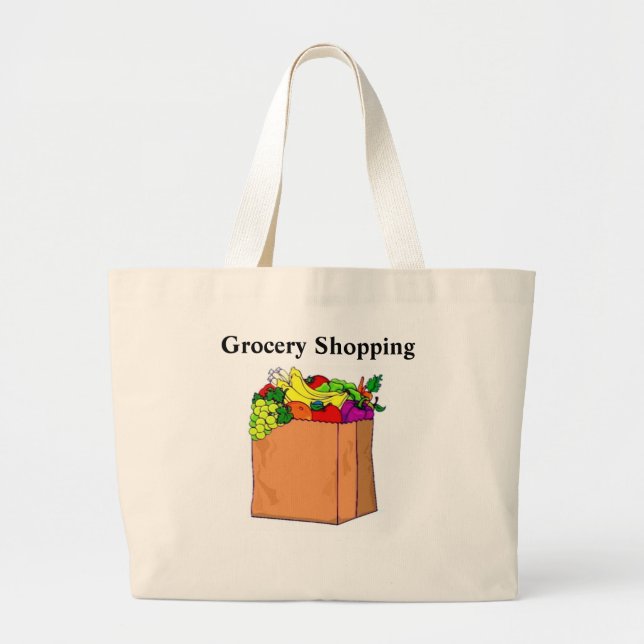 Bolso De Tela Gigante Compras de comestibles (Frente)