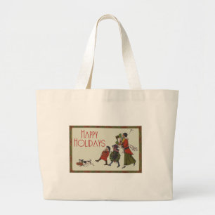 Bolso De Tela Gigante Compras Navideñas Clásicas Diversión Familiar