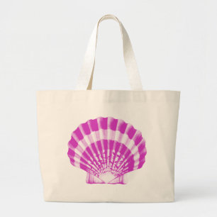 Bolso De Tela Gigante Conchas marinas: orquídeas y blancas