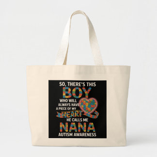 Bolso De Tela Gigante Conciencia del Autismo Nana Rompecabezas Corazón R