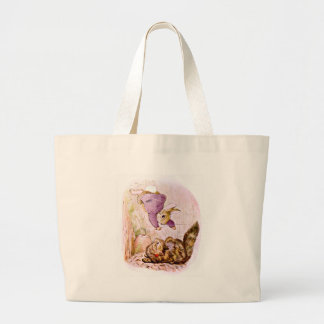 Bolso De Tela Gigante Conejito contra ilustraciones del gato