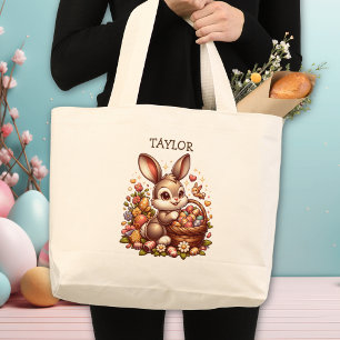 Bolso De Tela Gigante Conejo de conejo de pascua personalizado