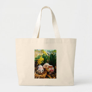 Bolso De Tela Gigante Conejo de Pascua y huevo de vaca