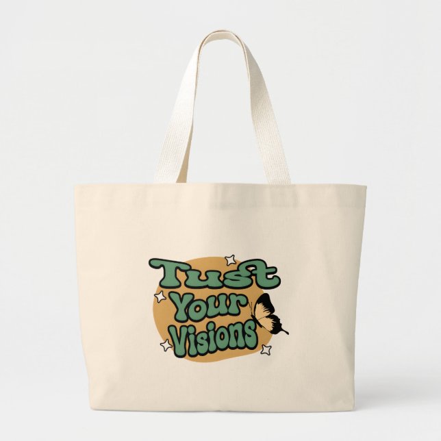 Bolso De Tela Gigante Confiar en sus visiones motivacionales (Frente)