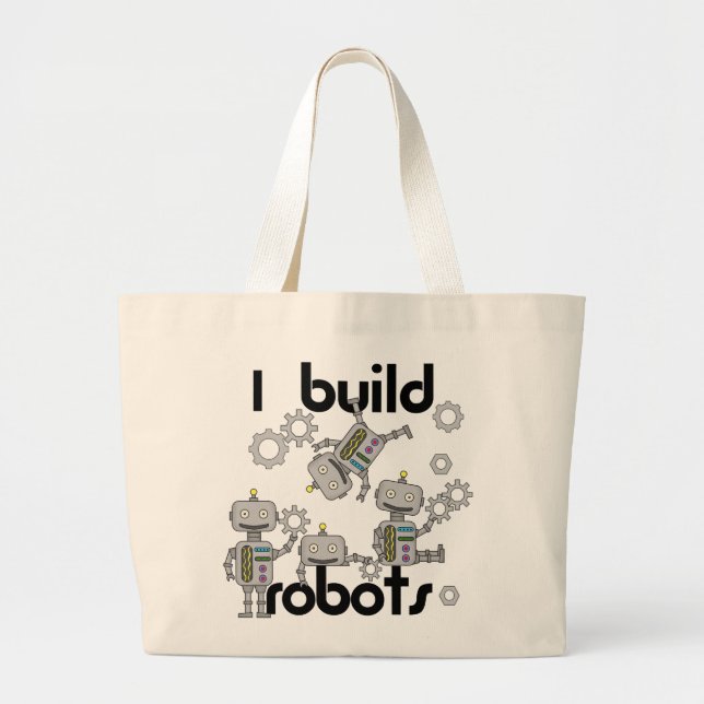 Bolso De Tela Gigante Construyo Robots (Frente)