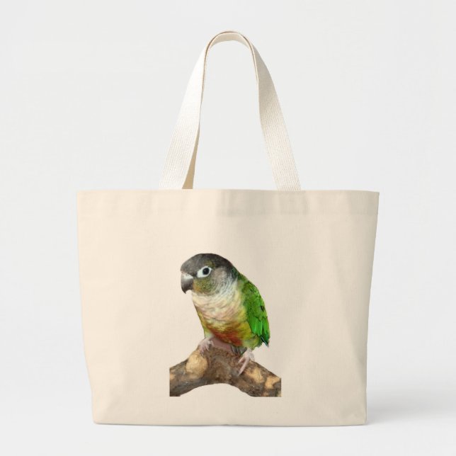 Bolso De Tela Gigante Conure de la mejilla verde (Frente)