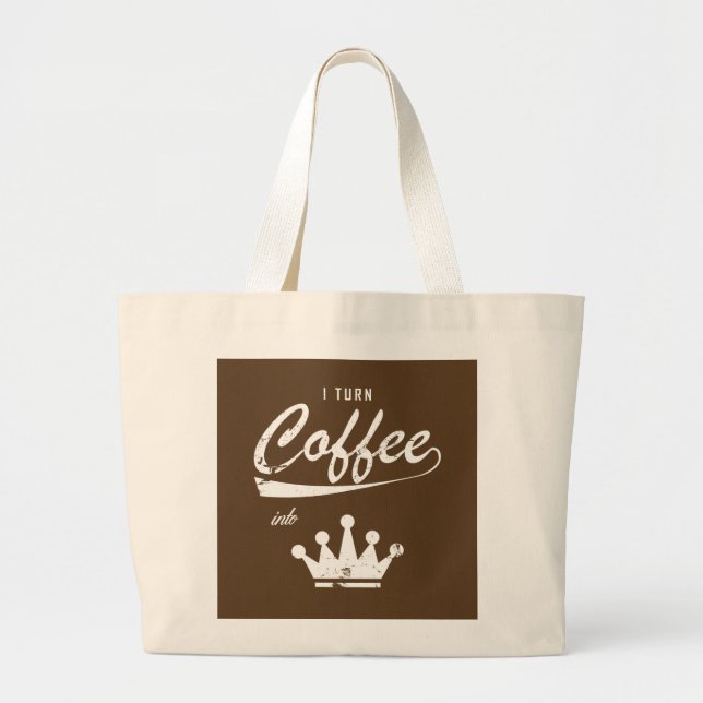 Bolso De Tela Gigante Convierto café en KOM (Frente)