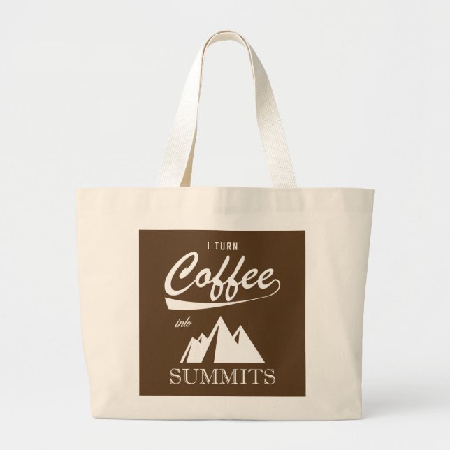 Bolso De Tela Gigante Convierto el café en cumbres (Frente)
