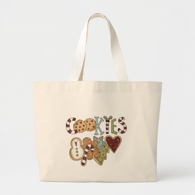 Bolso De Tela Gigante Cookies para camisetas y regalos de Santa (Frente)