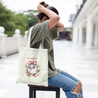 Bolso De Tela Gigante Coquette Ghost Trick o Trek