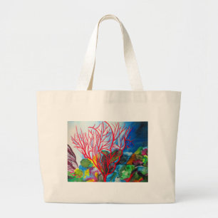 Bolso De Tela Gigante Coral Reef Great Barrier Reef arte oceánico