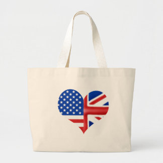 Bolso De Tela Gigante Corazón americano británico