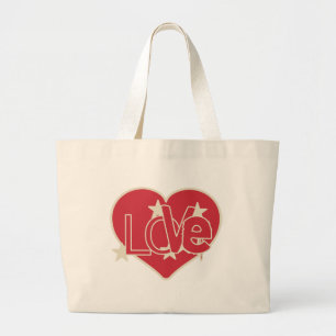 Bolso De Tela Gigante Corazón de amor y estrellas