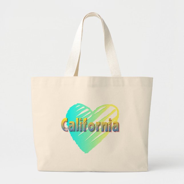 Bolso De Tela Gigante Corazón de California (Frente)