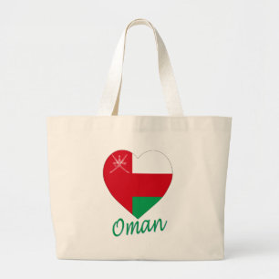 Bolso De Tela Gigante Corazón de la bandera de Omán