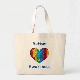 Bolso De Tela Gigante Corazón de la conciencia del autismo
