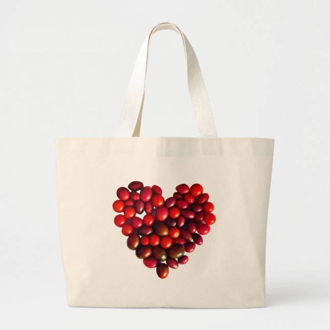 Bolso De Tela Gigante Corazón de tomates (Frente)