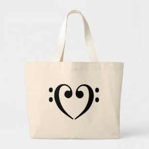 Bolso De Tela Gigante Corazón del Clef bajo