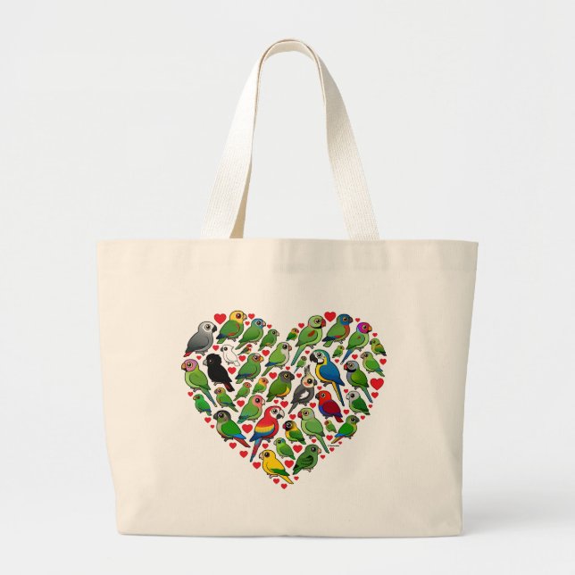 Bolso De Tela Gigante Corazón del loro (Frente)