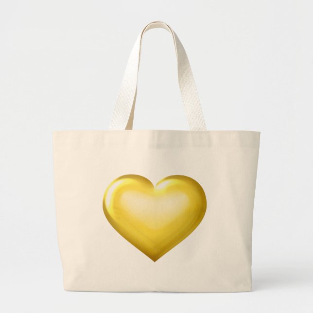 Bolso De Tela Gigante Corazón dorado (Frente)