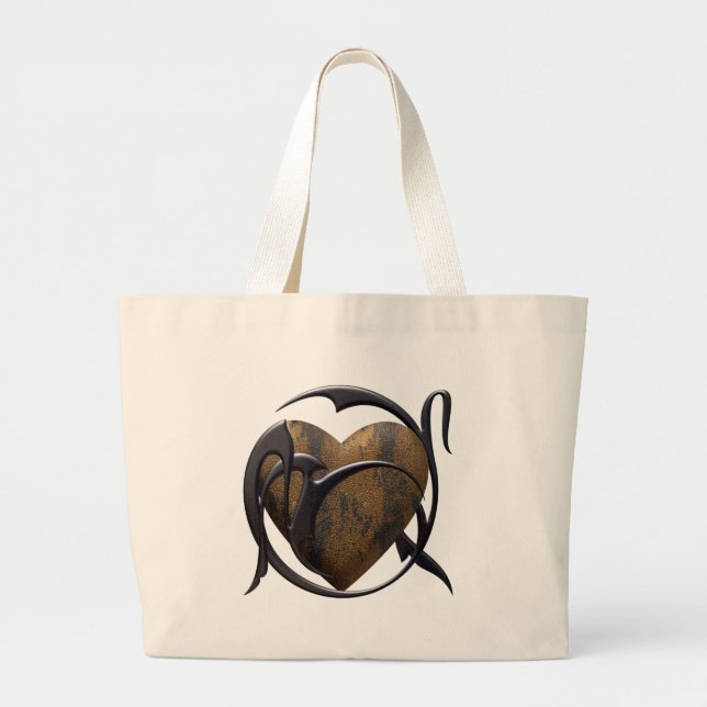 Bolso De Tela Gigante Corazón enjaulado (Frente)