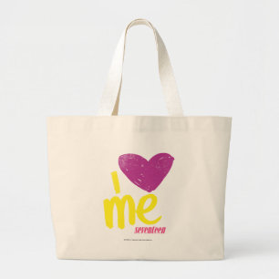 Bolso De Tela Gigante Corazón I yo púrpura/amarillo