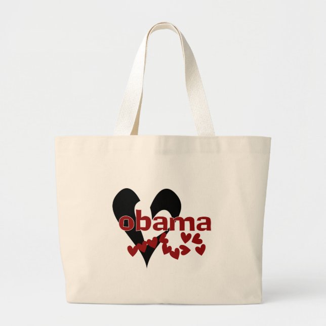 Bolso De Tela Gigante Corazón Obama (Frente)