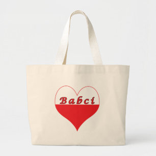 Bolso De Tela Gigante Corazón polaco de Babci