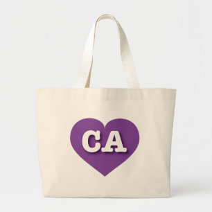 Bolso De Tela Gigante Corazón Púrpura de California - Amo CA