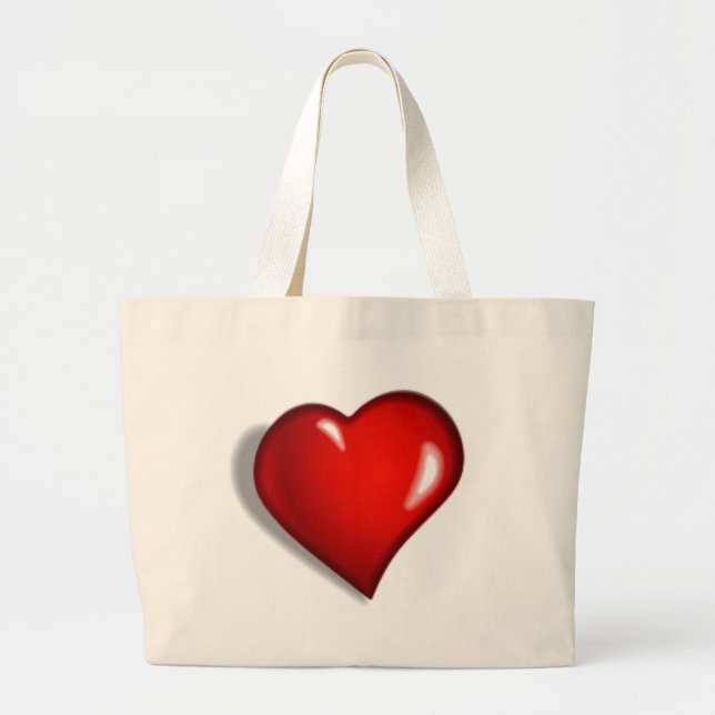 Bolso De Tela Gigante Corazón rojo (Frente)