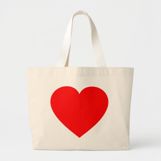 Bolso De Tela Gigante Corazón rojo claro (Frente)