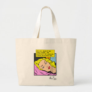 Bolso De Tela Gigante Corazón Solitario Cómic de Romance Retro