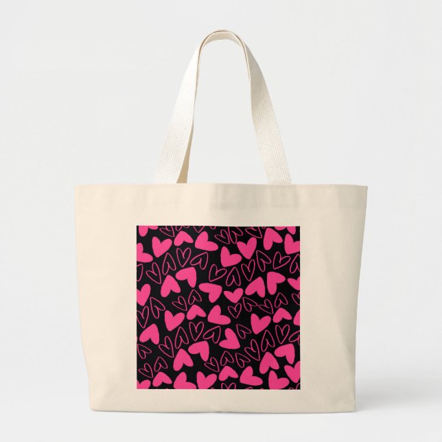 Bolso De Tela Gigante Corazones (Frente)