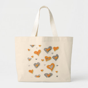 Bolso De Tela Gigante Corazones
