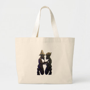 Bolso De Tela Gigante Corazones Africanos Pareados: Un Momento Hermoso y