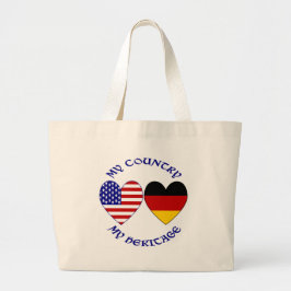 Bolso De Tela Gigante Corazones de bandera de Alemania EE. UU. Patrimoni