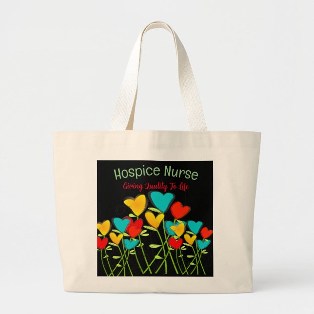 Bolso De Tela Gigante Corazones de enfermeras de hospicio (Frente)