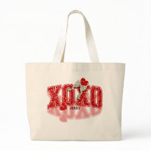 Corazones rojos con brillo XOXO y lazo de impresió