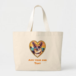 Bolso De Tela Gigante Corgi en la playa