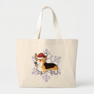 Bolso De Tela Gigante Corgi Galés del Pembroke del navidad