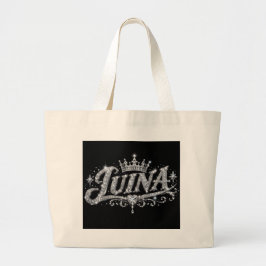 Bolso De Tela Gigante Corona de diamantes de lujo LUINA regalo de nombre
