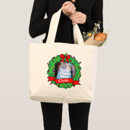 Bolso De Tela Gigante Corona de fotos de pájaros de Navidad