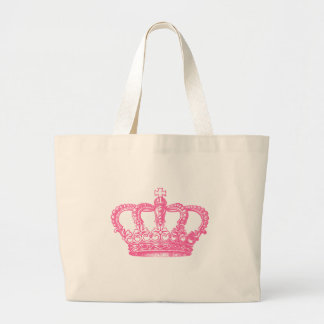 Bolso De Tela Gigante Corona rosada