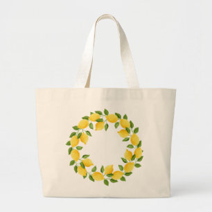 Bolso De Tela Gigante Correa de limones acuarelas