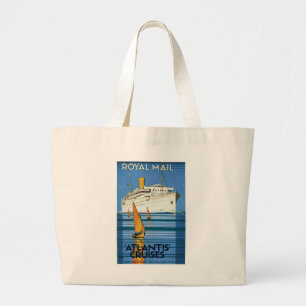 Bolso De Tela Gigante Correo Real "Cruceros Atlantis"
