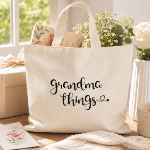 Bolso De Tela Gigante Cosas de Abuela Escritura Bonita Estilo Grande